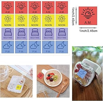 Medication Container Reminder Stickers