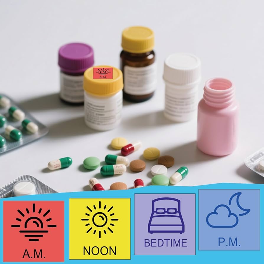 Medication Container Reminder Stickers