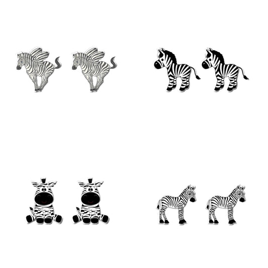 Zebra Stud Earrings - 4 Styles
