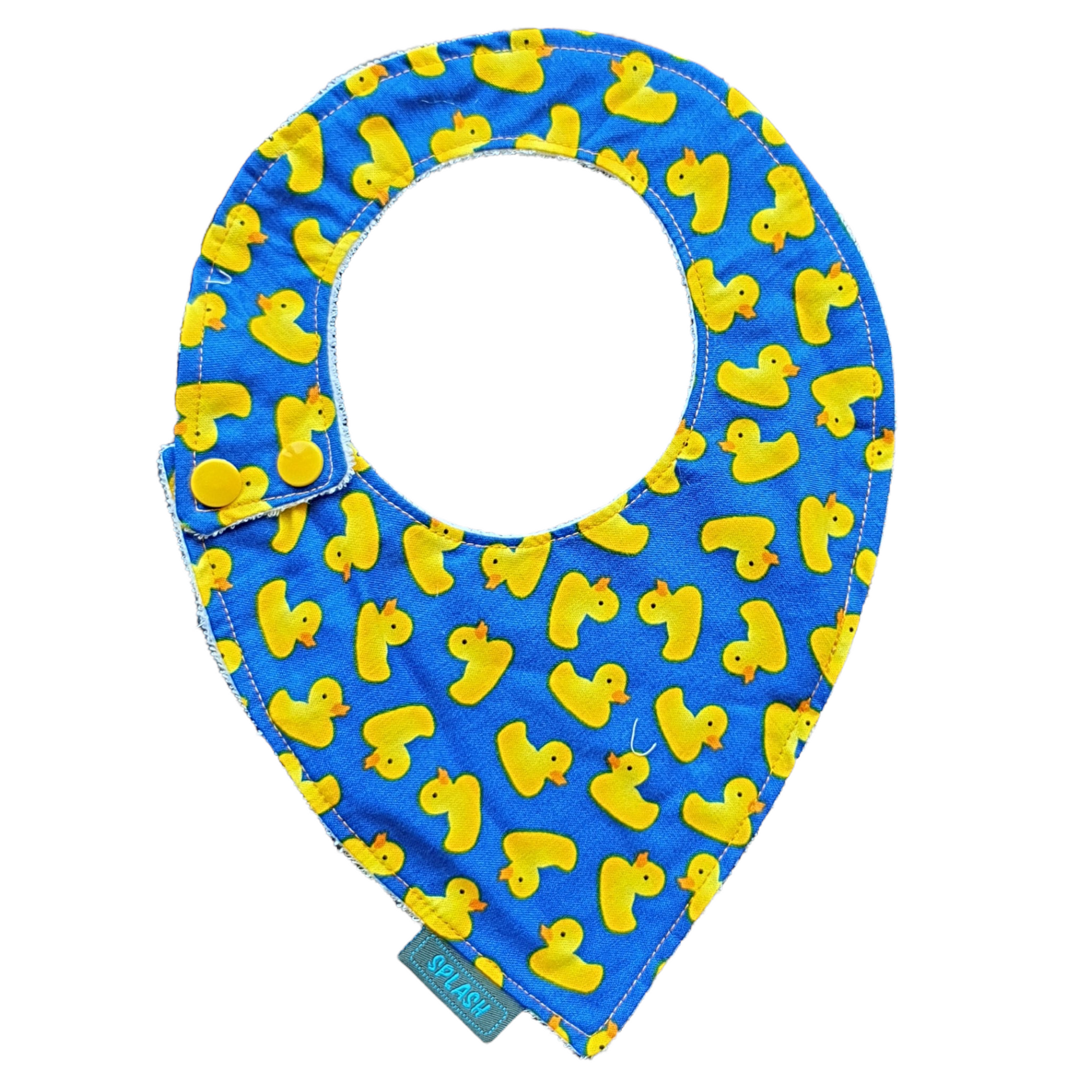 Pointed Side Fastener Bibs (assorted patterns) Bibs Splash Quilting Duck Blue 