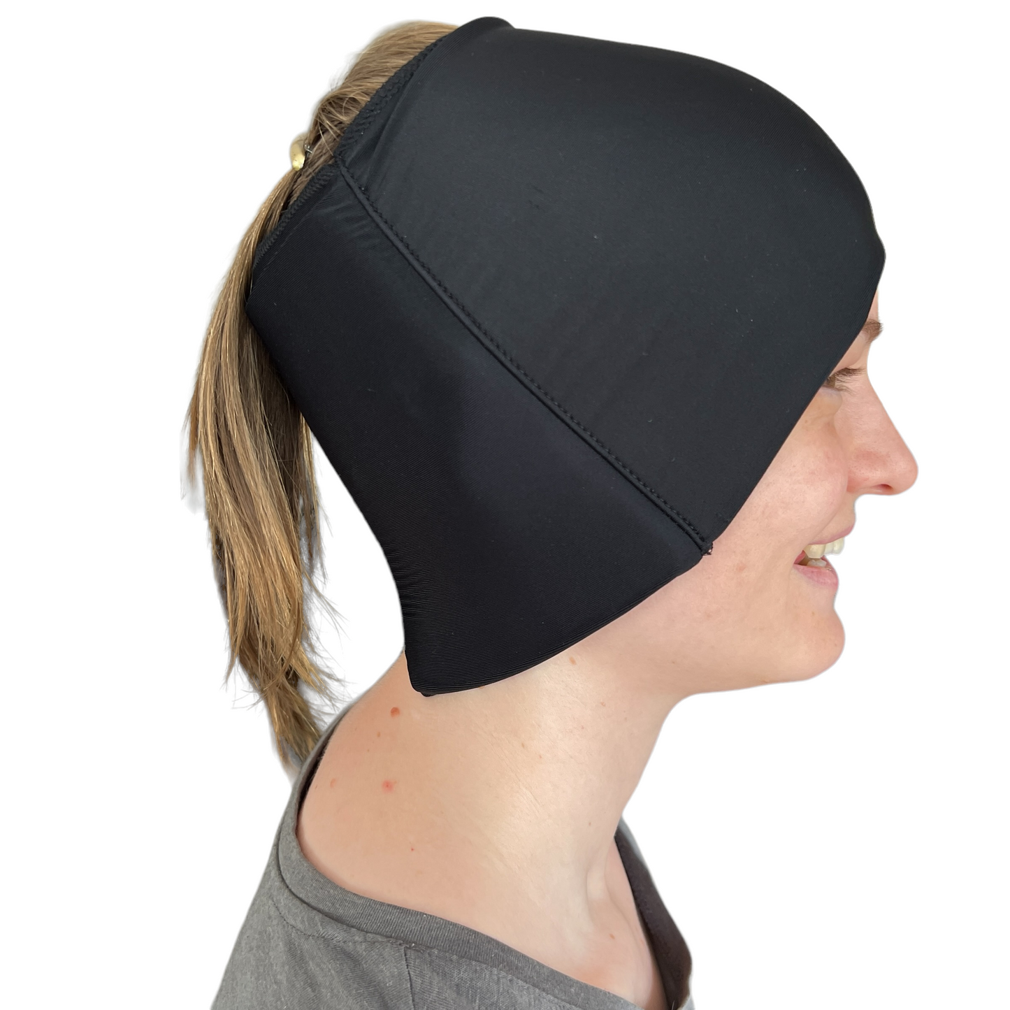 Nylon Soft Gel Cold Compress Cap (facial pain, sinus) Medical SPIRIT SPARKPLUGS Half Head Cool Pack / Black  