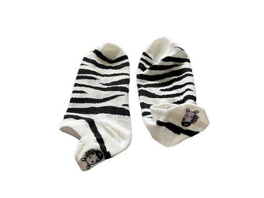 💰🎨 Ankle Socks — Zebra Socks SPIRIT SPARKPLUGS White Stripe  