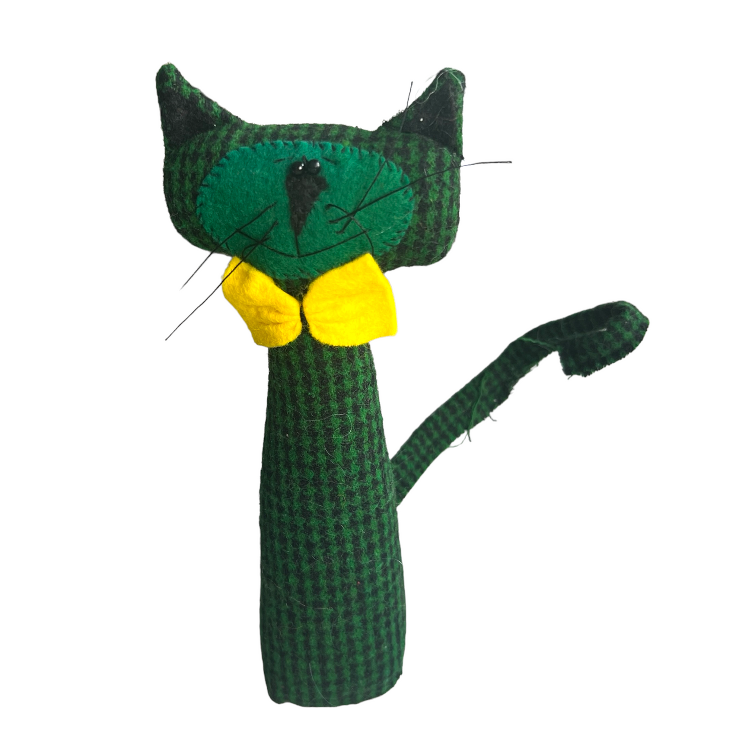 Standing Cats  Splash Quilting Green Tartan  