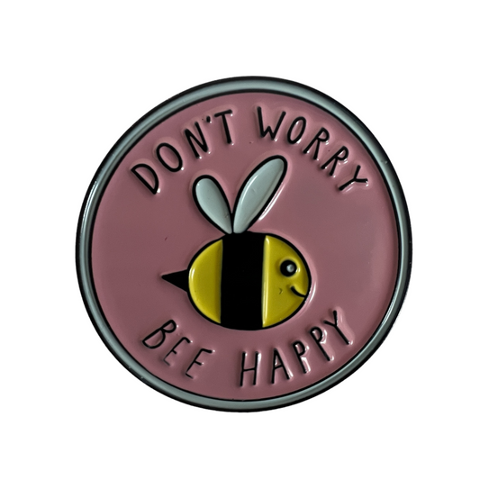 Pin — 'Dont Worry, Bee Happy!’  SPIRIT SPARKPLUGS   