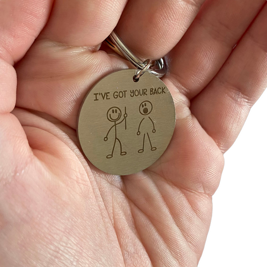 Keyring — 'I've Got Your Back' Keychains SPIRIT SPARKPLUGS Silver  