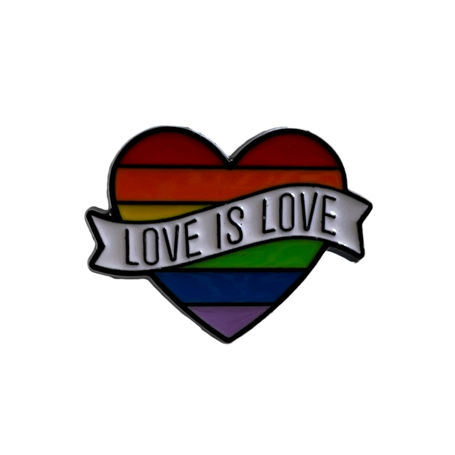 Pin — LGBT Pride Series  SPIRIT SPARKPLUGS ‘Love is Love’ Heart / Black  