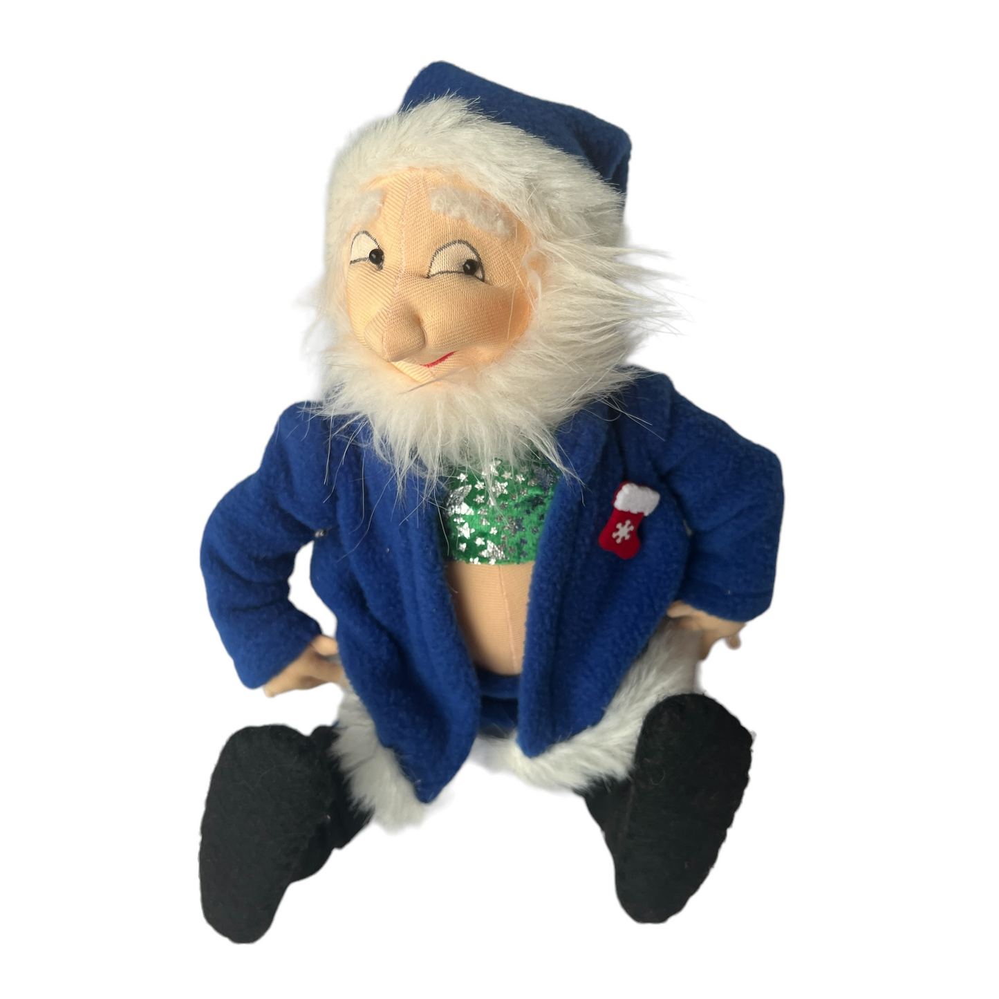 Doll Christmas Santa  Splash Quilting Blue Santa  